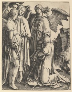 Abraham og tre engle, ca. 1513. af Lucas van Leyden
