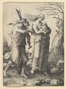 Adam og Eva efter fordrivelsen, 1510. af Lucas van Leyden
