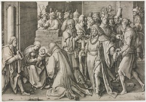 Tilbedelse af Magi af Lucas van Leyden