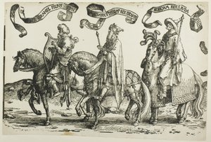 David, Salomon, Rehabeam, plade en, fra De Tolv Konger af Israel af Lucas van Leyden