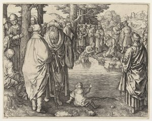 Kristi dåb i Jordan af Lucas van Leyden
