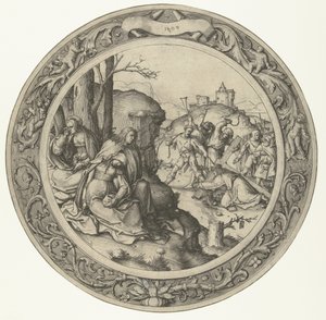 Bærelsen af ​​korset The Round Passion (serietitel) af Lucas van Leyden