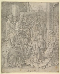 Esther før Ahasverus, 1518. af Lucas van Leyden