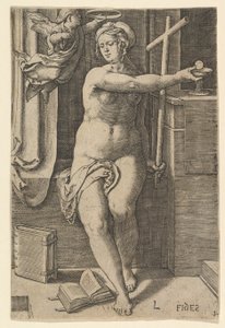 Faith Fides, fra serien De syv dyder, 1530. af Lucas van Leyden