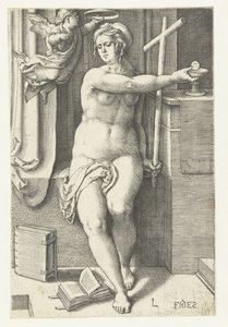 Tro på Fides (titel på objekt) Seven Virtues (serietitel) af Lucas van Leyden