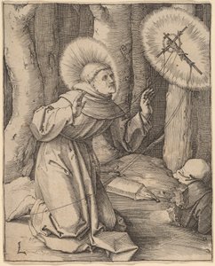 Den hellige Frans af Assisi modtager Stigmata af Lucas van Leyden