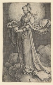 St. Mary Magdalene on the Clouds, 1518. af Lucas van Leyden