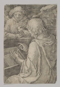 St. Matthæus, fra serien De fire evangelister, 1518. af Lucas van Leyden