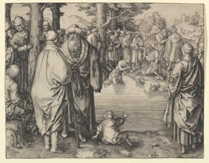 Kristi dåb i Jordanfloden, ca. 1510. af Lucas van Leyden