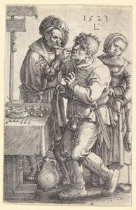 Tandlægen, 1523. af Lucas van Leyden