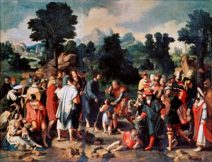 The Healing of Blind Man of Jericho, Central panel, 1531. af Lucas van Leyden