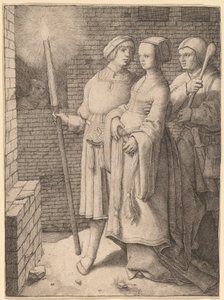 Manden med faklen og en kvinde efterfulgt af et fjols af Lucas van Leyden