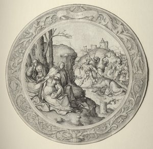 The Round Passion: Christ Carrying the Cross, 1509. af Lucas van Leyden