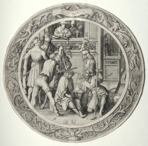 Den runde lidenskab: Kristus kronet med torne af Lucas van Leyden