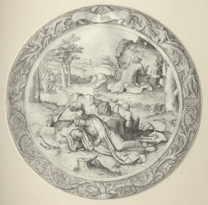 Den runde lidenskab: Kristus i Getsemane (pine i haven) af Lucas van Leyden