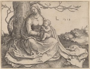 Jomfruen sidder under et træ af Lucas van Leyden