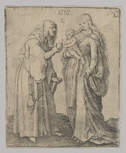 Jomfruen med barnet og den hellige Anna, 1516. af Lucas van Leyden