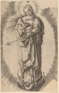 Jomfruen og barnet på halvmånen af Lucas van Leyden