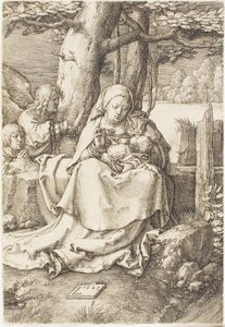 Jomfruen og barnet med to engle af Lucas van Leyden