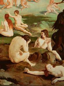 De døde rejser sig fra deres grave (olie på træ) af Lucas van Leyden