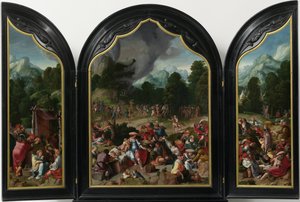 Triptykon med tilbedelsen af den gyldne kalv af Lucas van Leyden
