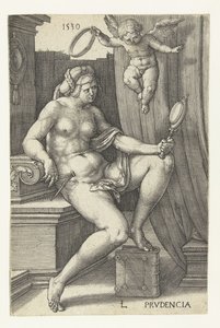 Advarsel Prudencia (titel på objekt) Seven Virtues (serietitel) af Lucas van Leyden