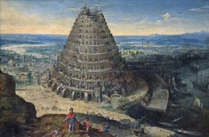 Fransk:  La Tour de Babel Babelstårnet af Lucas van Valckenborch