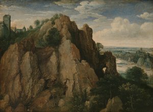 Bjerglandskab af Lucas van Valckenborch