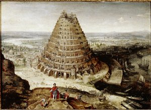 Babels tårn (olie på panel af Lucas van Valckenborch