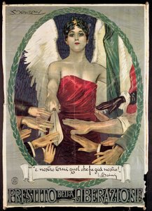 Italiensk plakat om krigslån fra første verdenskrig