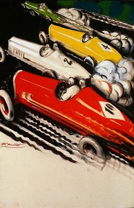 Motorracer (farve litho)