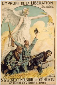 Befrielsens lån, Subscribe, Sté. Gle. af Industrial & Commercial Credit, pub. Paris, ca. 1917 (farve litho)