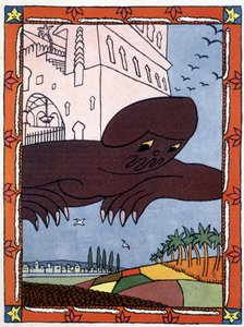 Et geni - i "" De tusinde og en nat"" ill. af Lucien Laforge (1889-1952)