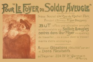 Ein blinder Soldat hält ein kleines Mädchen von Lucien Levy-Dhurmer