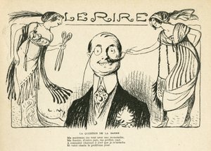 Illustration i Le Rire, 23/03/12 -spørgsmålet om skægget (gravering) af Lucien Metivet