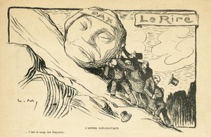 Illustration i Le Rire, 28/12/12 - diplomatisk helvede - Krig 14-18 (gravering) af Lucien Metivet