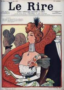 Kvinde ved teatret - le rire du 12. marts 1898 (gravering) af Lucien Metivet