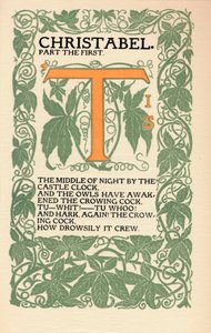 Eragny Press: Åbningsside af Coleridges Christabel, 1895-1914 af Lucien Pissaro