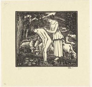 Daphnis er vasket af Cloë Daphnis et Chloé (serietitel) af Lucien Pissarro