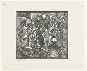 Fra fakkeloptocht Daphnis og Chloe, fakkeloptog Daphnis og Chloe (serietitel) af Lucien Pissarro