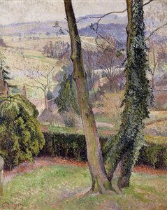 Frost og tåge, Summerleaze, East Knoyle af Lucien Pissarro