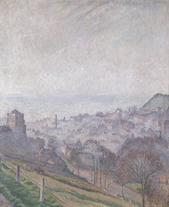 Hastings: Tåge, sol og røg, 1918 af Lucien Pissarro