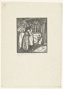 Ruth og Naomi krammer hinanden af Lucien Pissarro