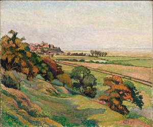 Rug fra Cadborough, solnedgang af Lucien Pissarro