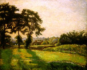 Solnedgang, Finchingfield, juni af Lucien Pissarro