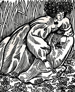 Ronsards digte. Originalt træsnit, 1902, 1923 af Lucien Pissarro