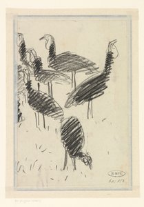 Seks fugle af Lucien Pissarro