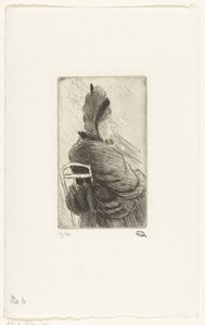 siddende kvinde Ældre dame på en havestol af Lucien Pissarro