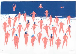 Nude Beach Run, 2016 (serigrafi)