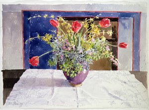 Forårsblomster i en vase af Lucy Willis